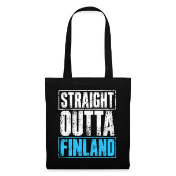 Straight Outta Finland - Finnland - finnisch - Stoffbeutel - Schwarz - Vorne
