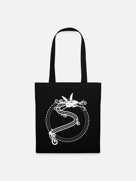 Mandala Drache - Stoffbeutel - Schwarz