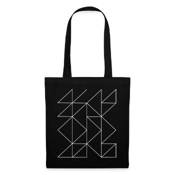 Linienmosaikgeometrie - Stoffbeutel - Schwarz - Vorne