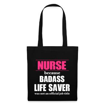 Nurse Badass LifeSaver - Sac en tissu - noir - Devant