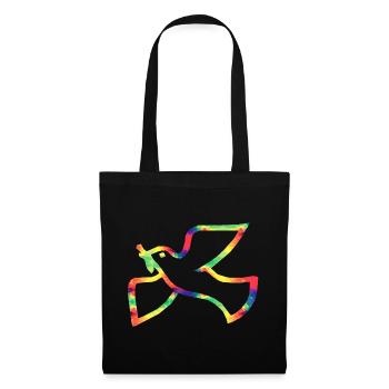 Colorful Colombe de la paix - Sac en tissu - noir - Devant