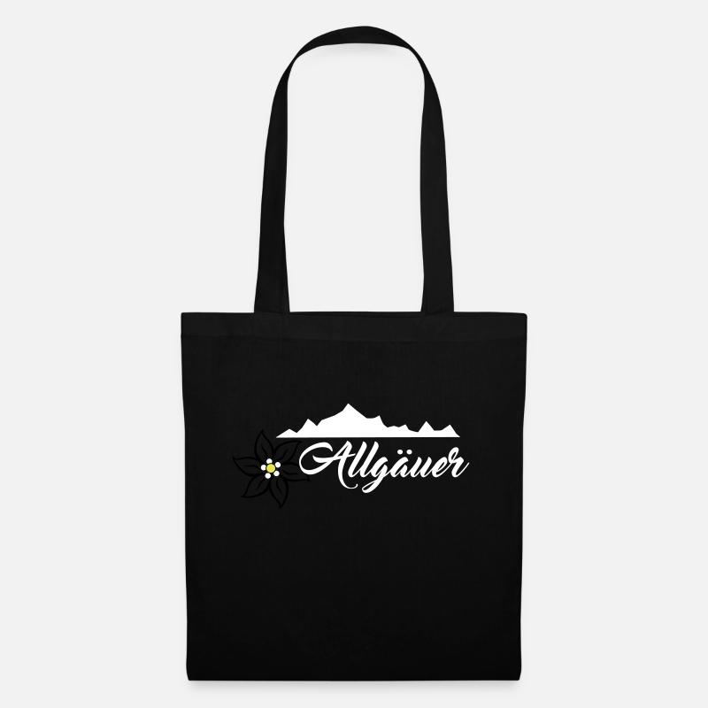 Allgäuer Design Weiß - Stoffbeutel - Schwarz