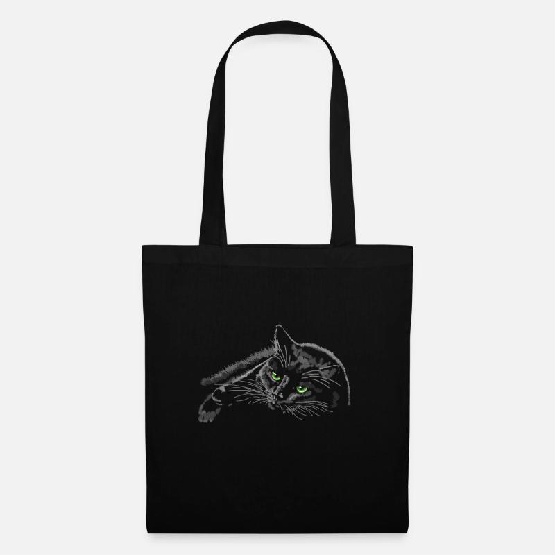 chat - Sac en tissu - noir