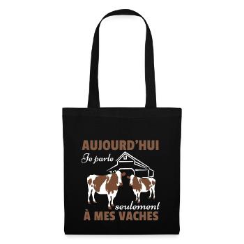 Kuh Shirt • Meine Kühe • Geschenkkuh - Stoffbeutel - Schwarz - Vorne