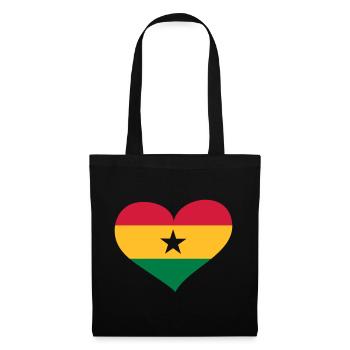 Ghana Herz; Heart Ghana - Sac en tissu - noir - Devant