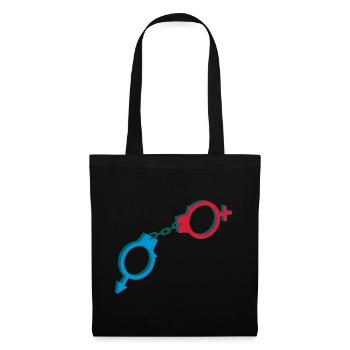 Handschellen männlich und weibliches Symbol - Stoffbeutel - Schwarz - Vorne