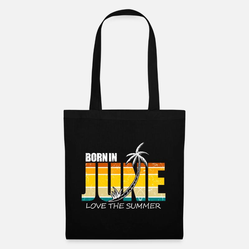 Juni geboren Geschenkidee - Stoffbeutel - Schwarz