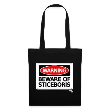 Vorsicht vor Sticeboris - Stoffbeutel - Schwarz - Vorne