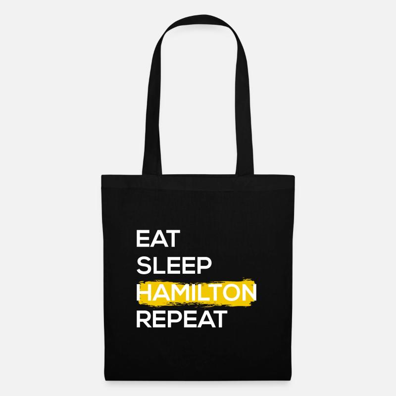 Eat Sleep Hamilton Repeat II - Stoffbeutel - Schwarz