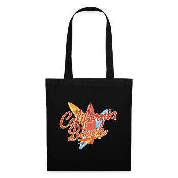 California Beach Surfer Surfing Geschenkidee - Stoffbeutel - Schwarz - Vorne