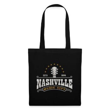 Nashville Music City Tennessee Guitare ÉTATS-UNIS Amérique - Sac en tissu - noir - Devant