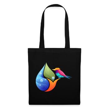 Geometric Hummingbird Over Color Sheet - Tote Bag - black - Front