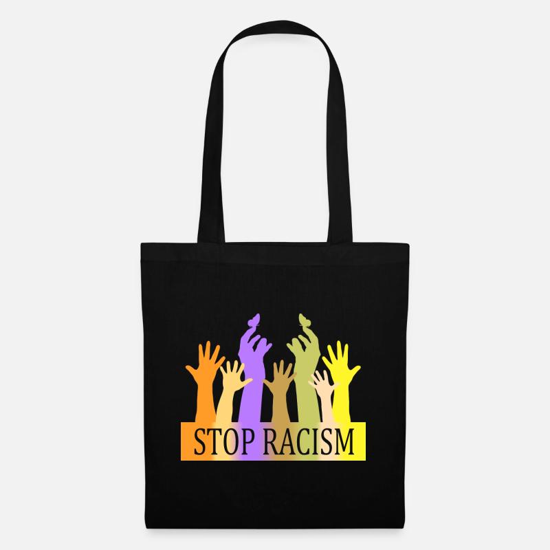 Stop Rassismus - Stoffbeutel - Schwarz