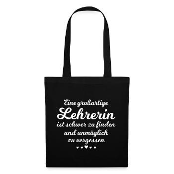 Abschiedsgeschenk für eine großartige Lehrerin! - Stoffbeutel - Schwarz - Vorne