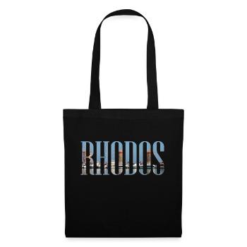Rhodes vacances avec plage, Moulins à vent Grèce - Sac en tissu - noir - Devant