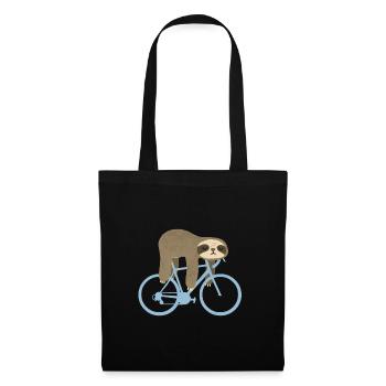 Faultier Fahrrad - Stoffbeutel - Schwarz - Vorne