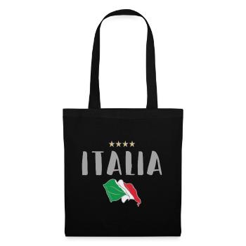 Drapeau du maillot des fans de football de l’Italie - Sac en tissu - noir - Devant