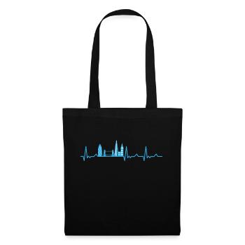 Herzschlag London Skyline England Heartbeat - Tote Bag - black - Front