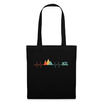 Camping camping-car Camper Heartbeat - Sac en tissu - noir - Devant