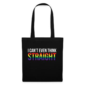 Straight Regenbogen LGBTQ Spruch CSD Gender - Stoffbeutel - Schwarz - Vorne