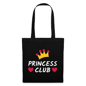 Princess club (Krone, Herzen) - Stoffbeutel - Schwarz - Vorne