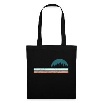 Forest Forests Forester Hunter Gift Idea Retro - Tote Bag - black - Front
