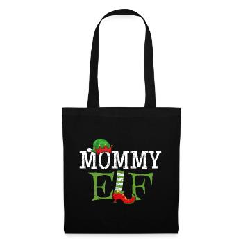 Mommy Elf - Mama der Weihnachts-Elf - Stoffbeutel - Schwarz - Vorne