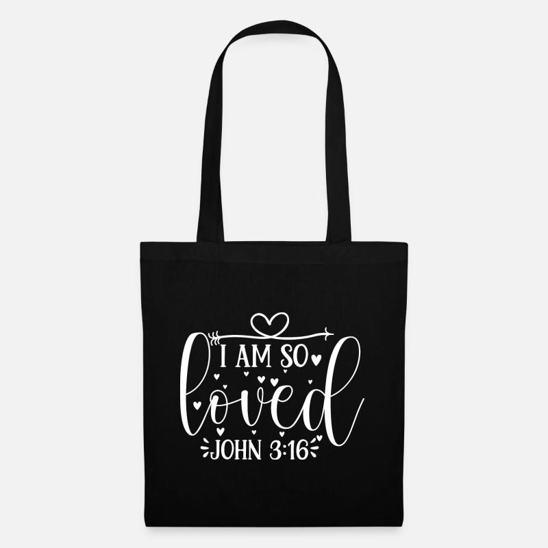 I Am So Loved - John 3:16 - Stoffbeutel - Schwarz