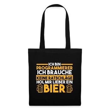 Programmieren Entwickler Coder Bier Programmierer - Stoffbeutel - Schwarz - Vorne