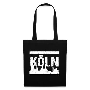 Köln Skyline - Stoffbeutel - Schwarz - Vorne
