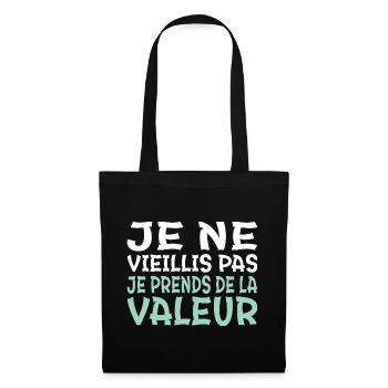 Je ne vieillis pas - Sac en tissu - noir - Devant