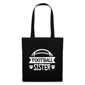 Football Schwester Footballspieler Schwester - Stoffbeutel - Schwarz - Vorne