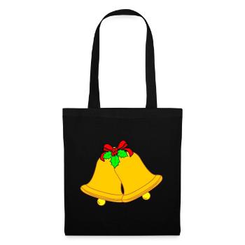 Deux cloches d’église pour Noël - Sac en tissu - noir - Devant