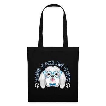 Les chiens me rendent heureux - Sac en tissu - noir - Devant