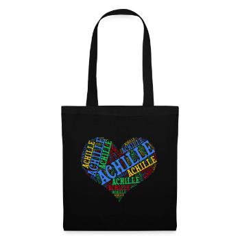 Achille heart heart cloud t-shirt gift t-shirt - Tote Bag - black - Front