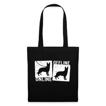 Online Offline - Schäferhund Hund Hundeleine - Stoffbeutel - Schwarz - Vorne