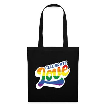 Celebrate love - weiss - Stoffbeutel - Schwarz - Vorne