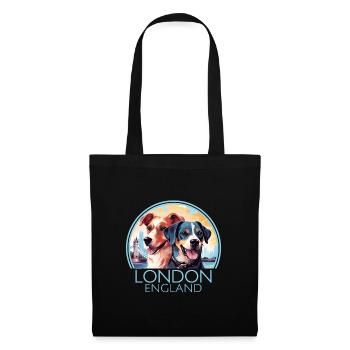 Londres Angleterre Chiens mignons Amoureux des chiens - Sac en tissu - noir - Devant