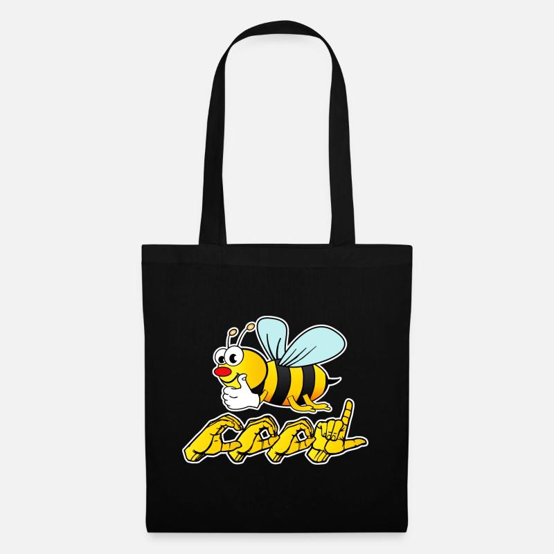 BEE COOL - BE COOL dgs mit Gebärdensprache asl - Stoffbeutel - Schwarz