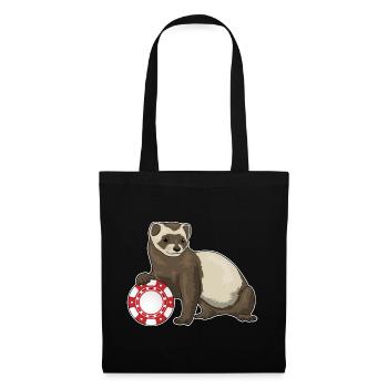 Ferret Poker Jetons de Poker - Sac en tissu - noir - Devant