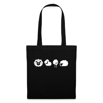 Groupe de moutons amusant - Sac en tissu - noir - Devant