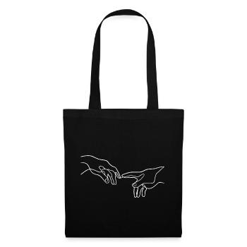 La création des mains d’Adam - Sac en tissu - noir - Devant