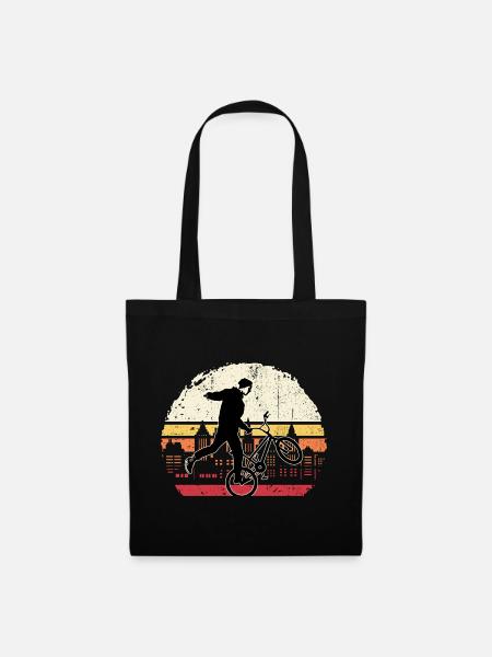Sunset BMX Wheelie Silhouette - Stoffbeutel - Schwarz