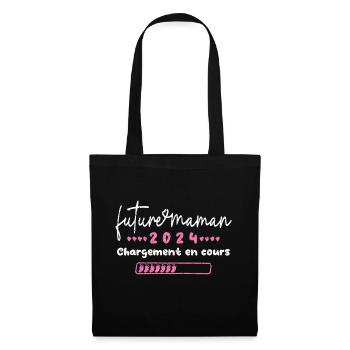 future maman 2024 chargement en cours,grossesse - Sac en tissu - noir - Devant
