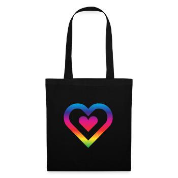 Rainbow Heart Homosexuality LGBT Love - Tote Bag - black - Front