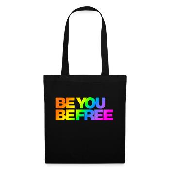 Typo Be You Be Free Diversity Rainbow - Stoffbeutel - Schwarz - Vorne