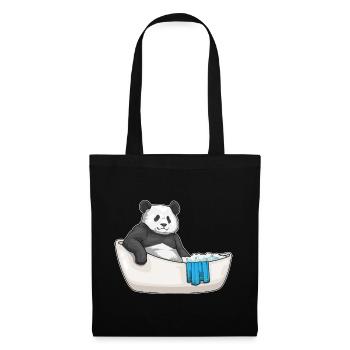 Panda Baden Badewanne - Stoffbeutel - Schwarz - Vorne