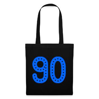 90. 90 ANS. 90e ANNIVERSAIRE. ANNIVERSAIRE 90 ANS. - Sac en tissu - noir - Devant