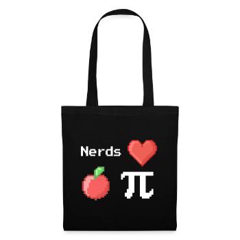 nerds love apple pi pie sprüche math pixel - Stoffbeutel - Schwarz - Vorne
