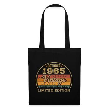 Vintage October 1965 Birthday Gift - 1965 - Tote Bag - black - Front